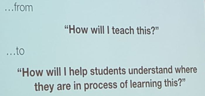 Teacher directed to student in mind